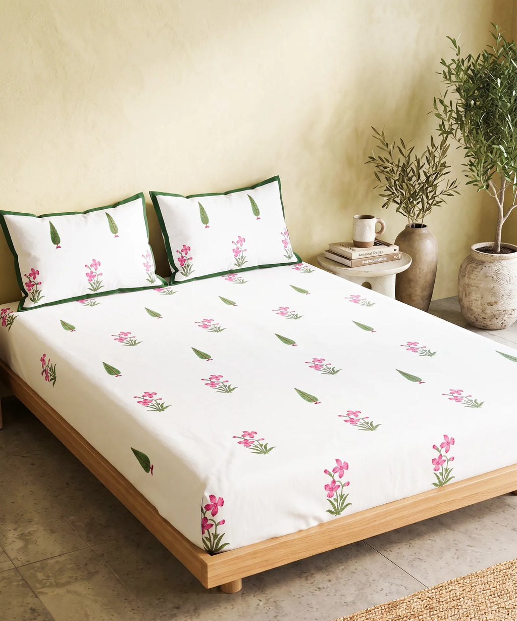 MadhuMalati Handblock Premium Cotton Bedsheet Set image 3