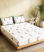 MadhuMalati Handblock Premium Cotton Bedsheet Set image 3