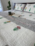 Malhar Pure Mulmul Voile With Cotton Quilting Design Quilted Bedcover image 1