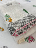 Malhar Pure Mulmul Voile With Cotton Quilting Design Quilted Bedcover image 2