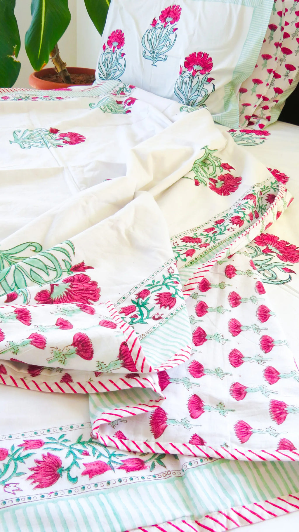 Maroon Floral Handblock Mul Cotton Dohar image 1