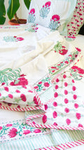 Maroon Floral Handblock Mul Cotton Dohar image 1