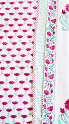 Maroon Floral Handblock Mul Cotton Dohar image 2