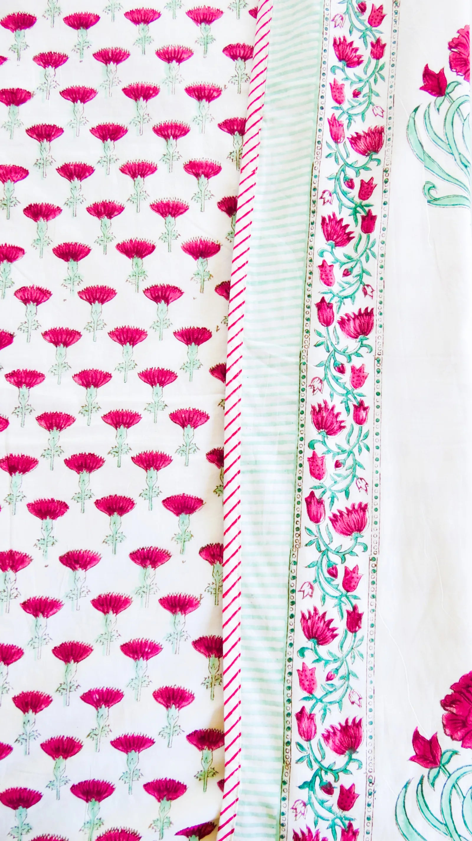 Maroon Floral Handblock Mul Cotton Dohar image 2