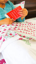 Maroon Floral Handblock Mul Cotton Dohar image 3