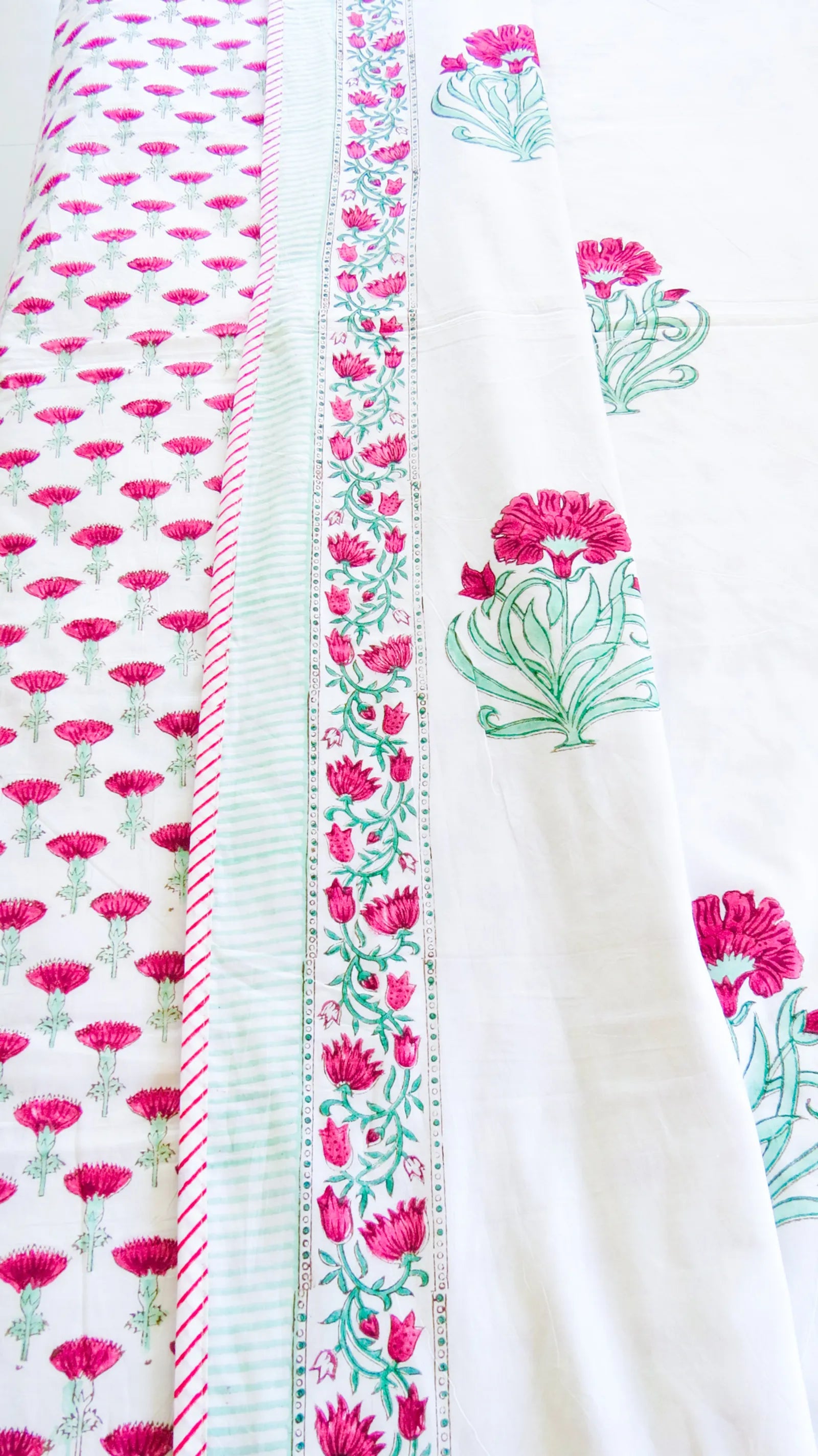 Maroon Floral Handblock Mul Cotton Dohar image 4