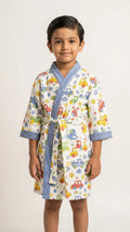 Multicolor Car Waffle Cotton Kids Bathrobe image 1