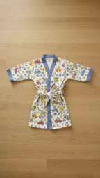 Multicolor Car Waffle Cotton Kids Bathrobe image 4