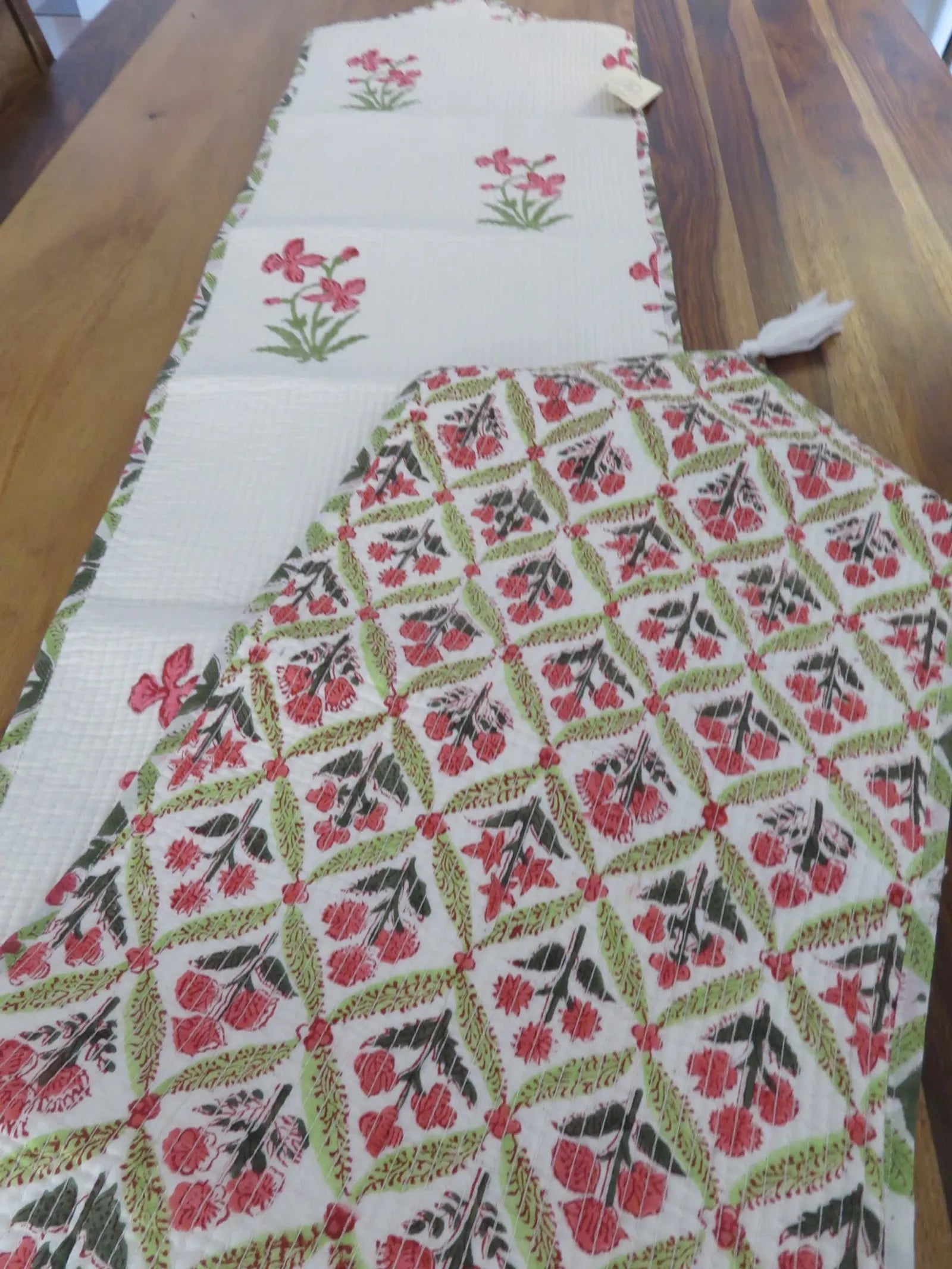 Multicolor Cotton Quilted Table Runner image 1