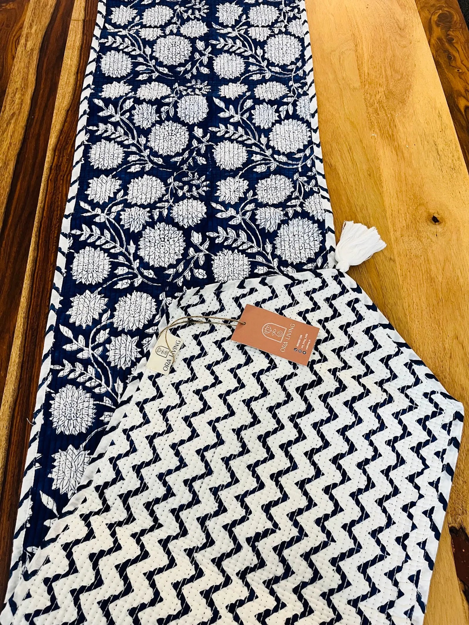 Multicolor Cotton Quilted Table Runner image 1