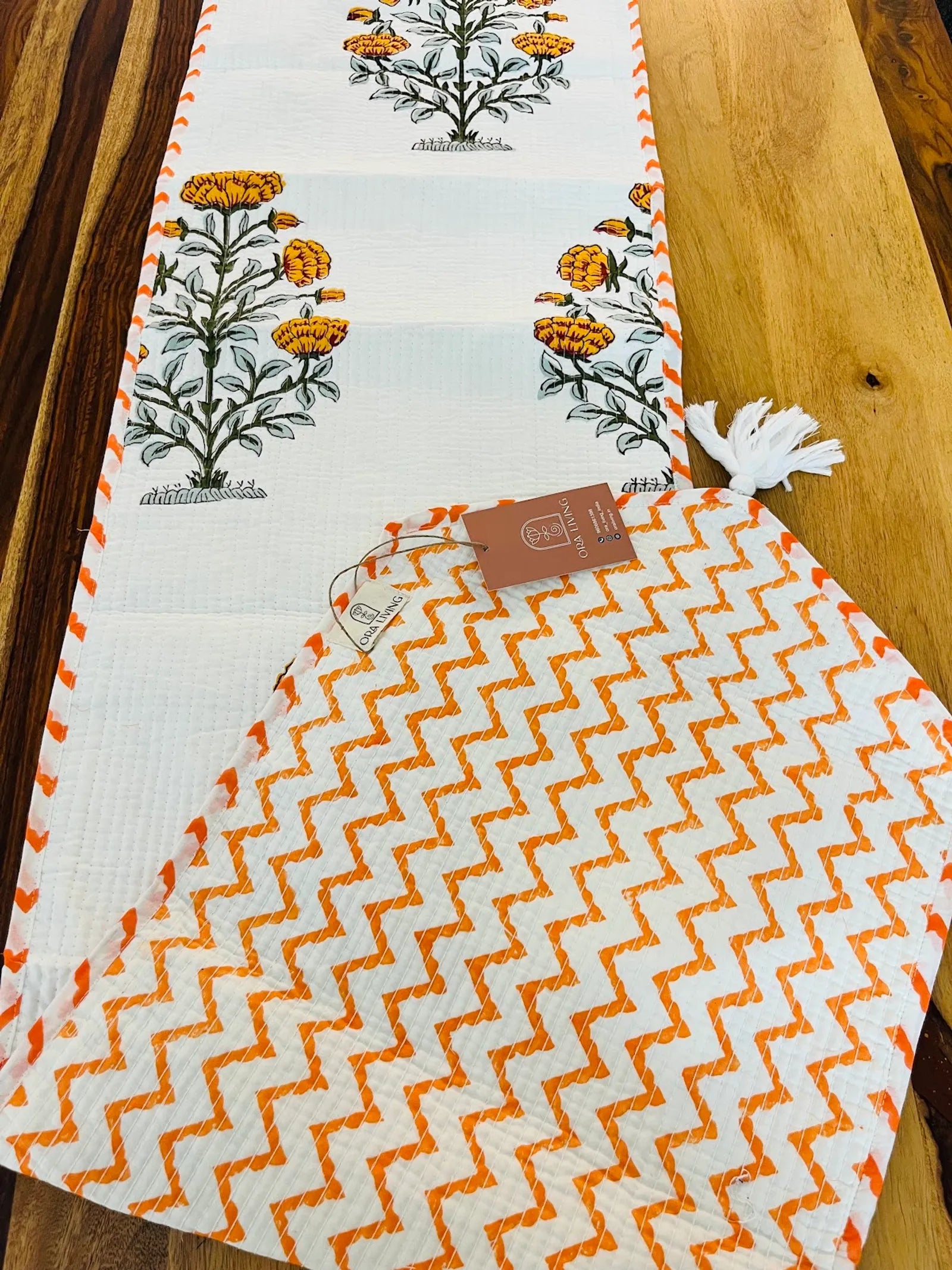 Multicolor Cotton Quilted Table Runner image 1