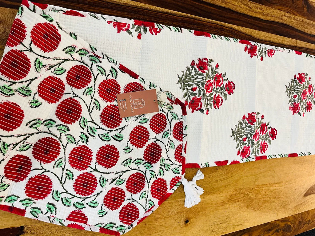 Multicolor Cotton Quilted Table Runner image 1
