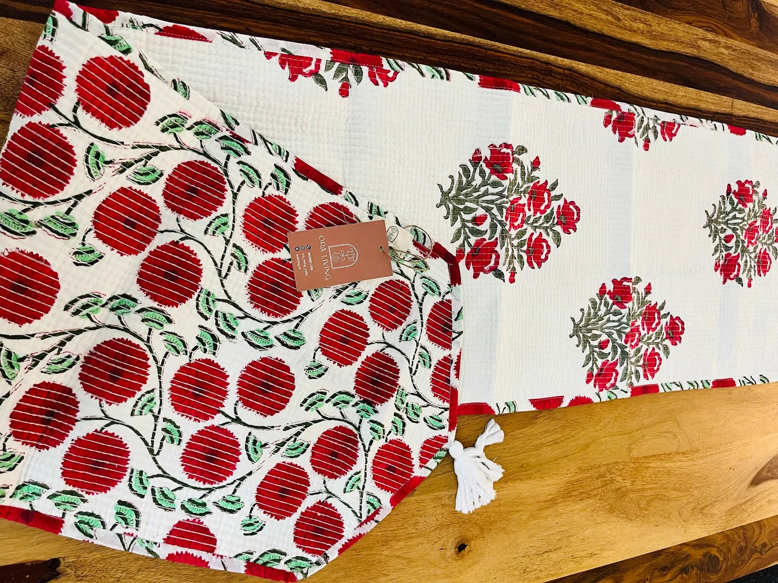 Multicolor Cotton Quilted Table Runner image 1