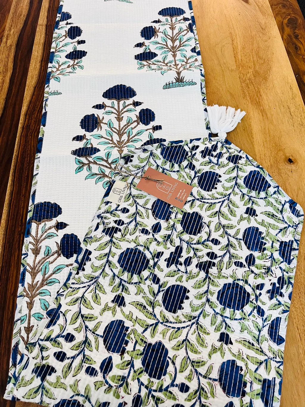 Multicolor Cotton Quilted Table Runner image 1