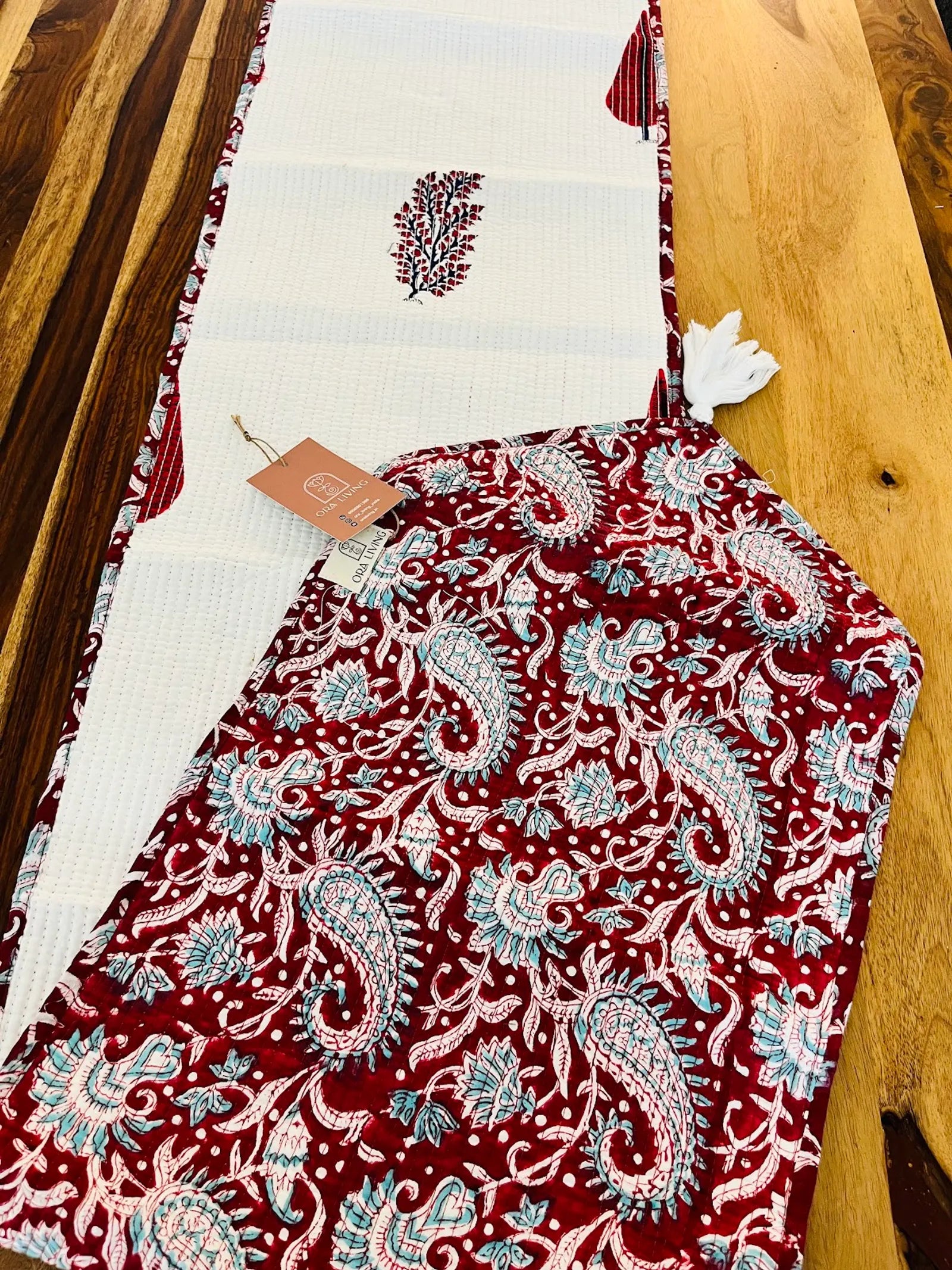 Multicolor Cotton Quilted Table Runner image 1