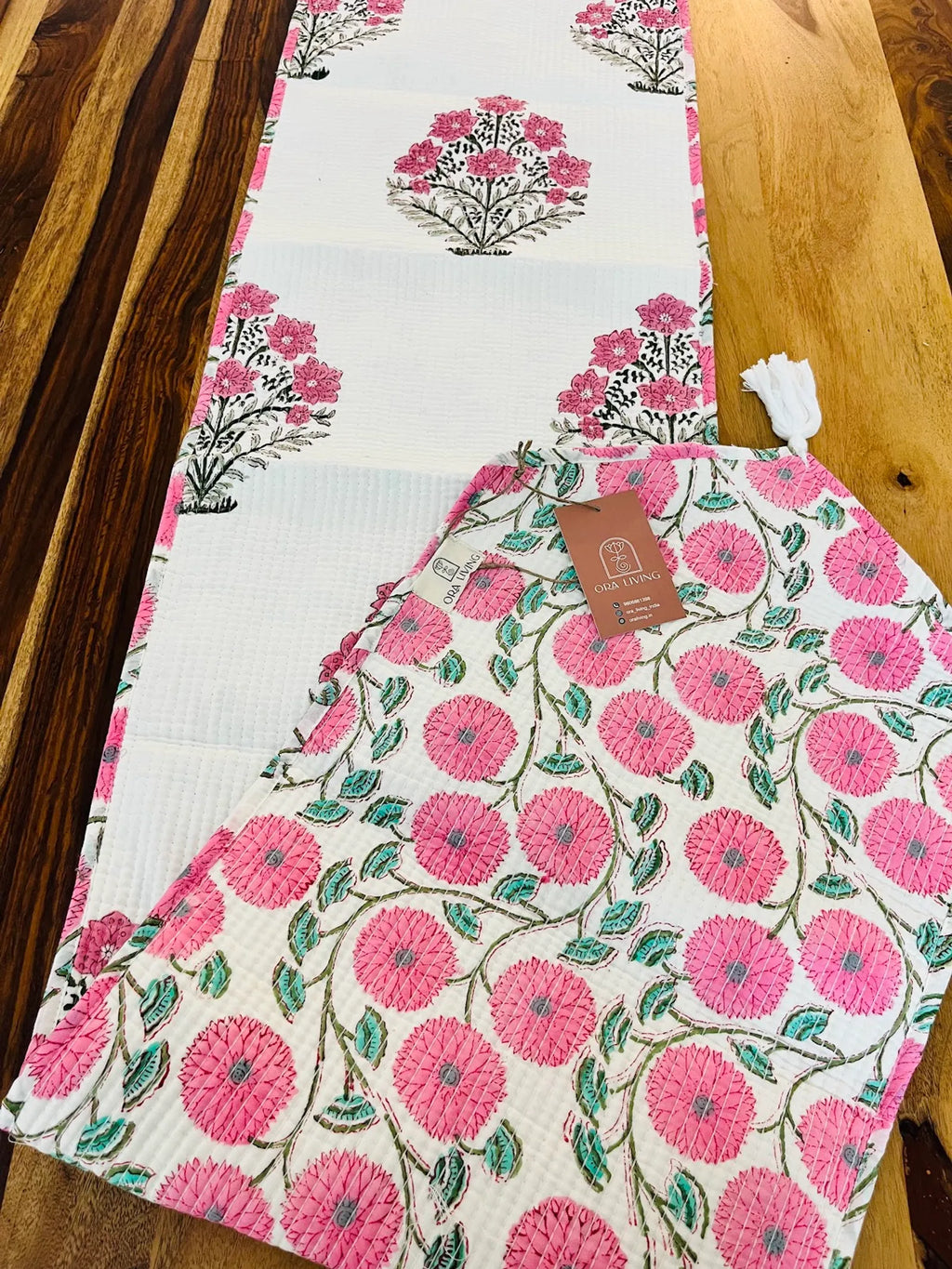 Multicolor Cotton Quilted Table Runner image 1