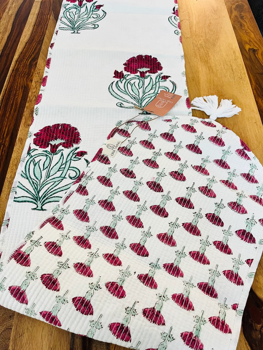 Multicolor Cotton Quilted Table Runner image 1