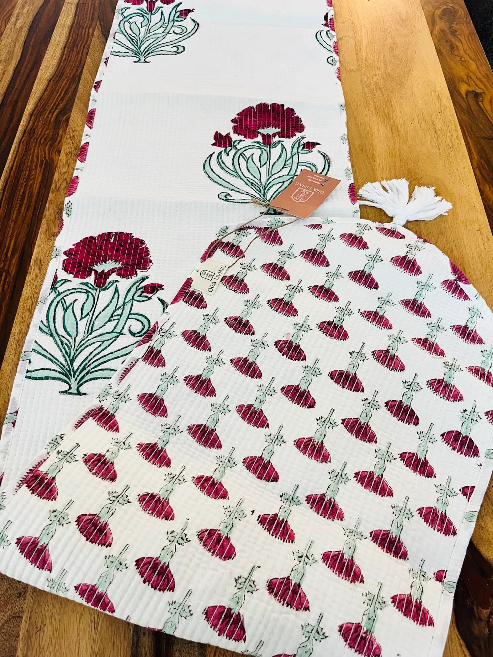 Multicolor Cotton Quilted Table Runner image 1