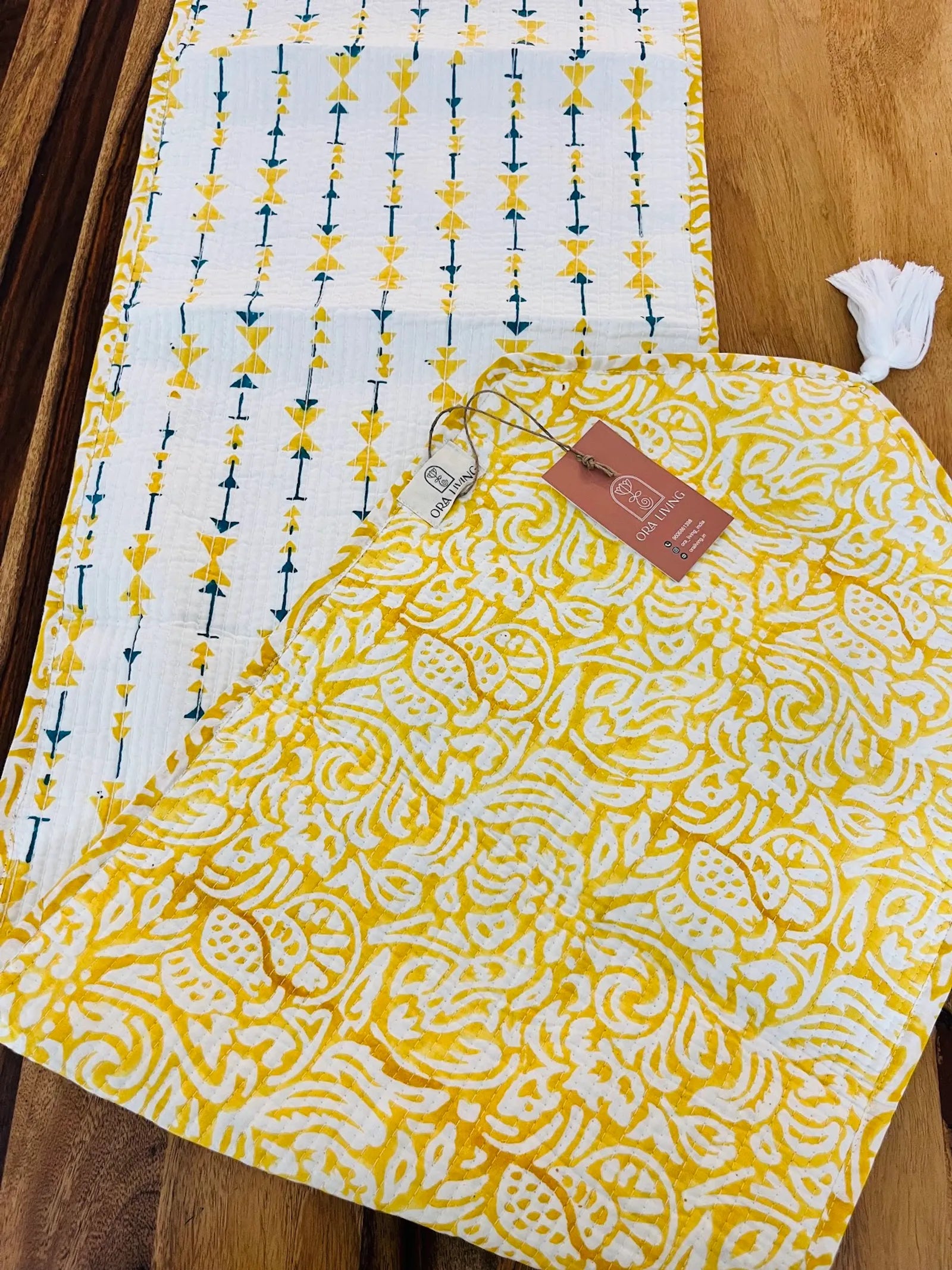 Multicolor Cotton Quilted Table Runner image 1
