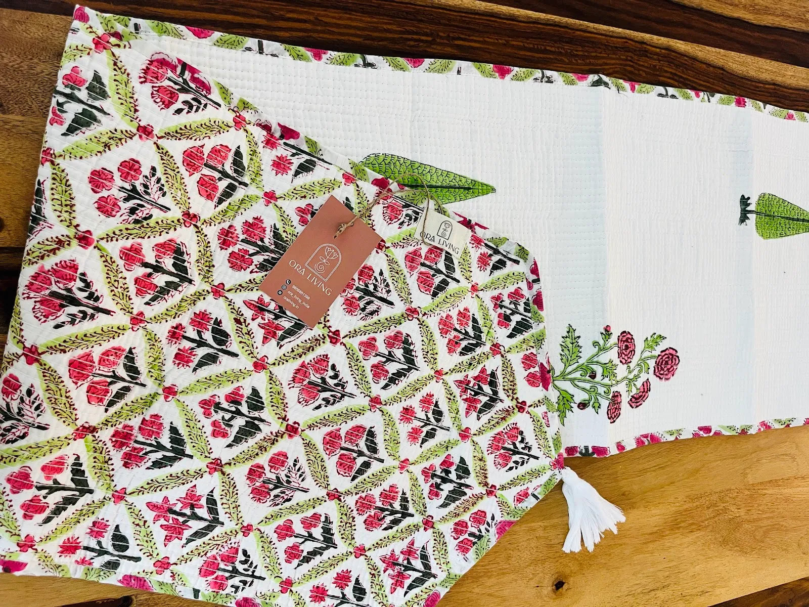 Multicolor Cotton Quilted Table Runner image 1