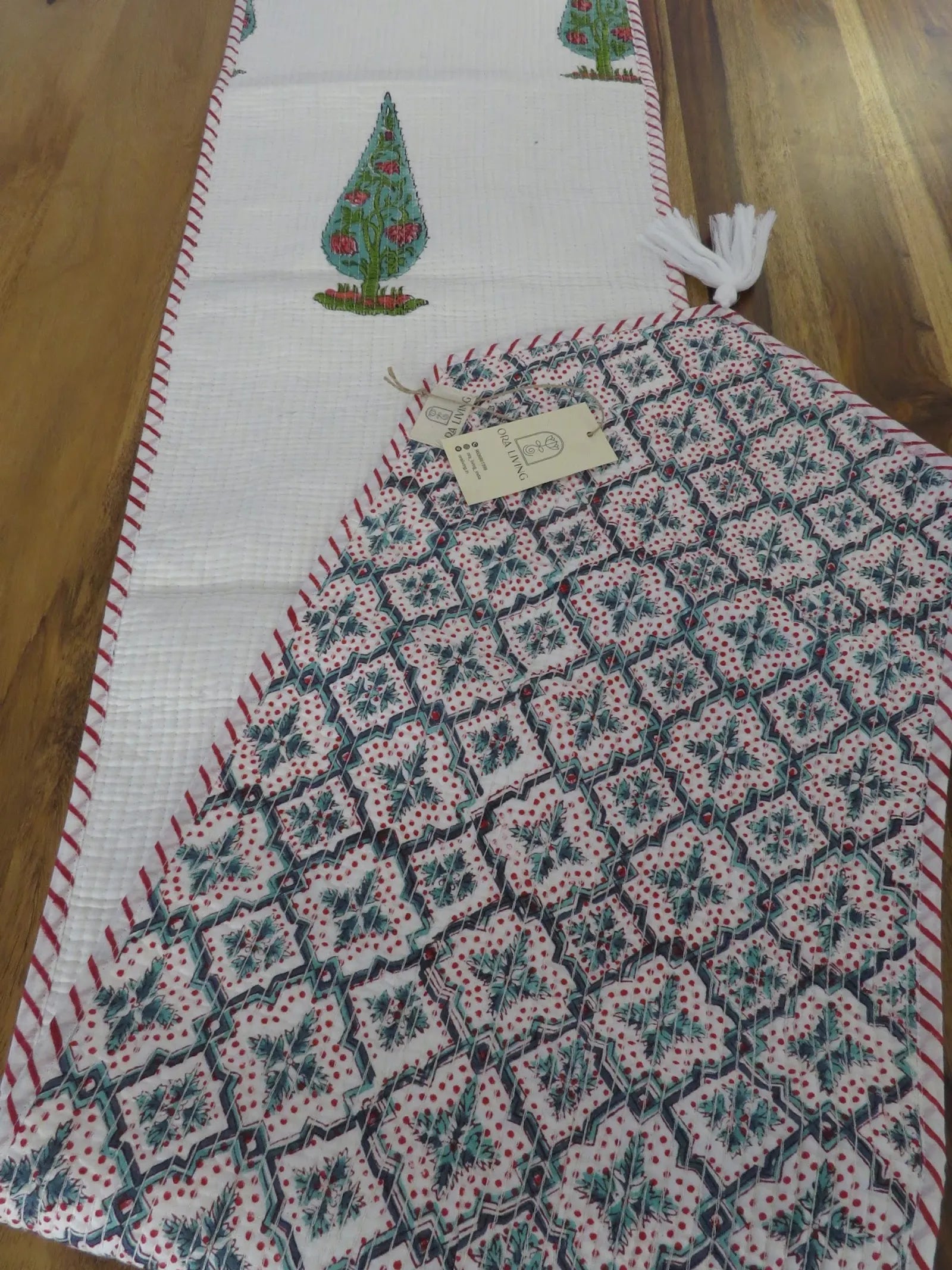 Multicolor Cotton Quilted Table Runner image 1
