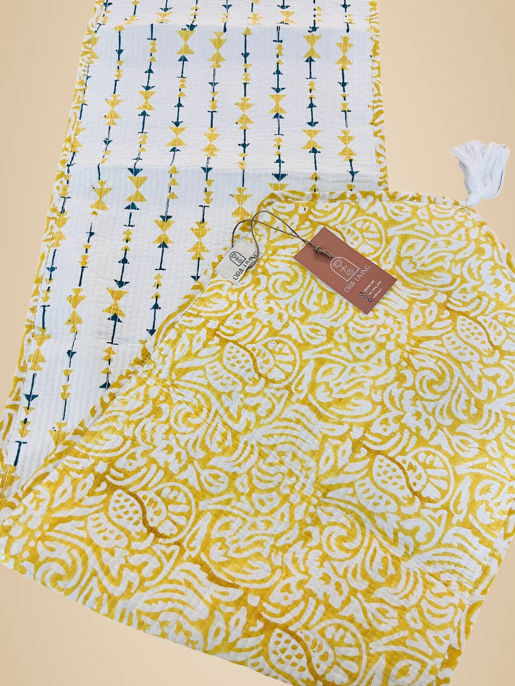 Multicolor Cotton Quilted Table Runner image 2