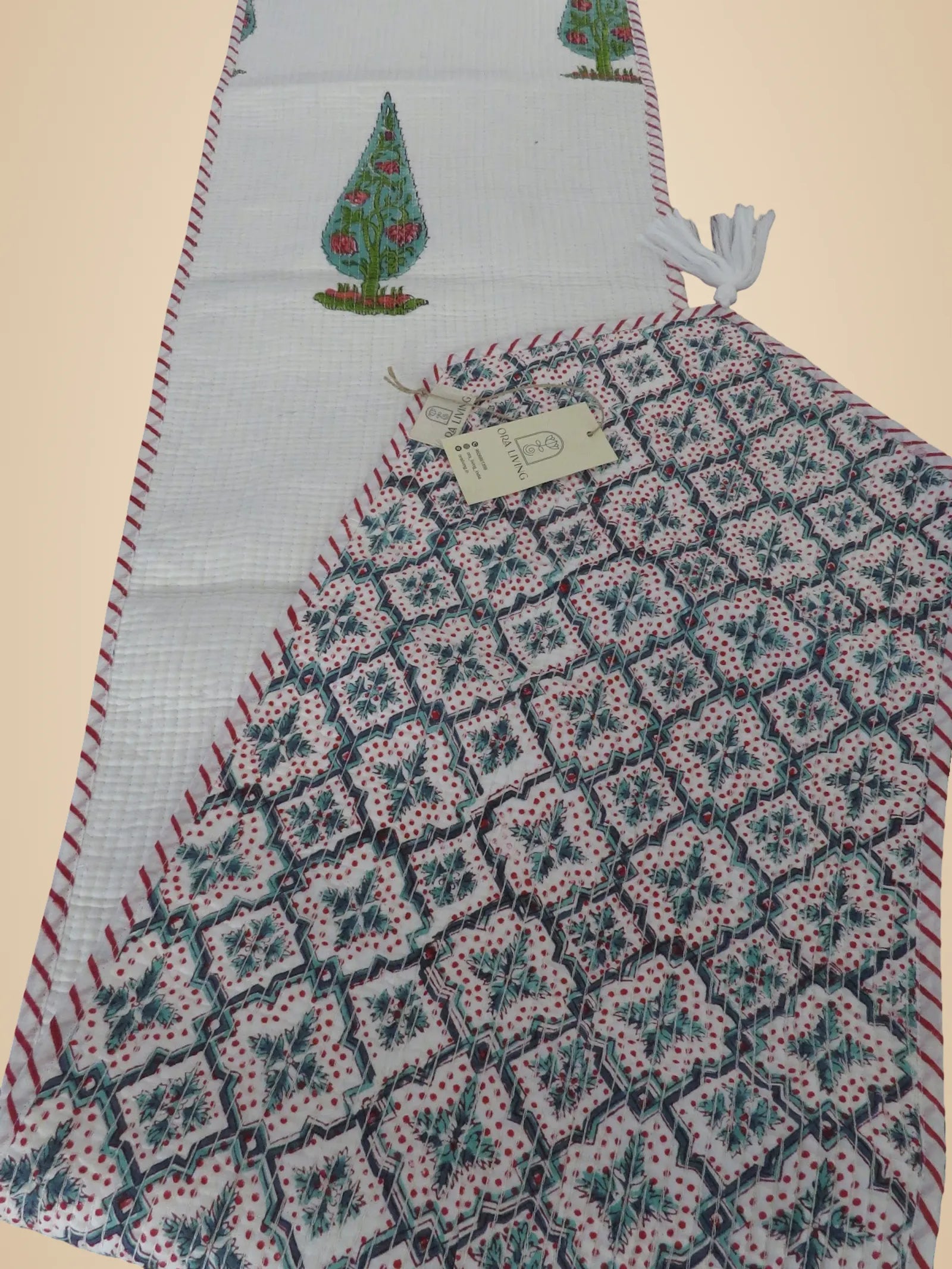 Multicolor Cotton Quilted Table Runner image 2