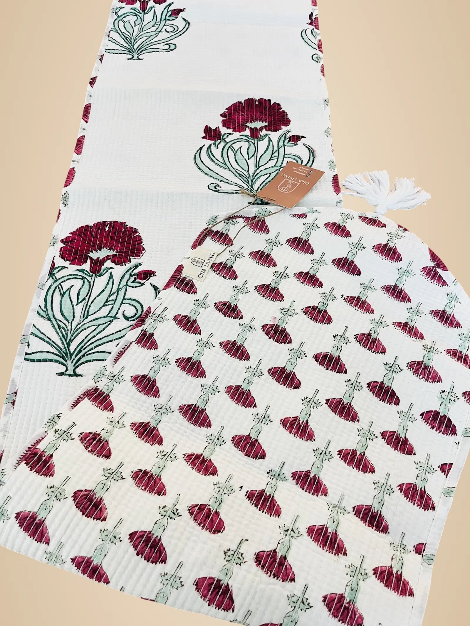 Multicolor Cotton Quilted Table Runner image 2