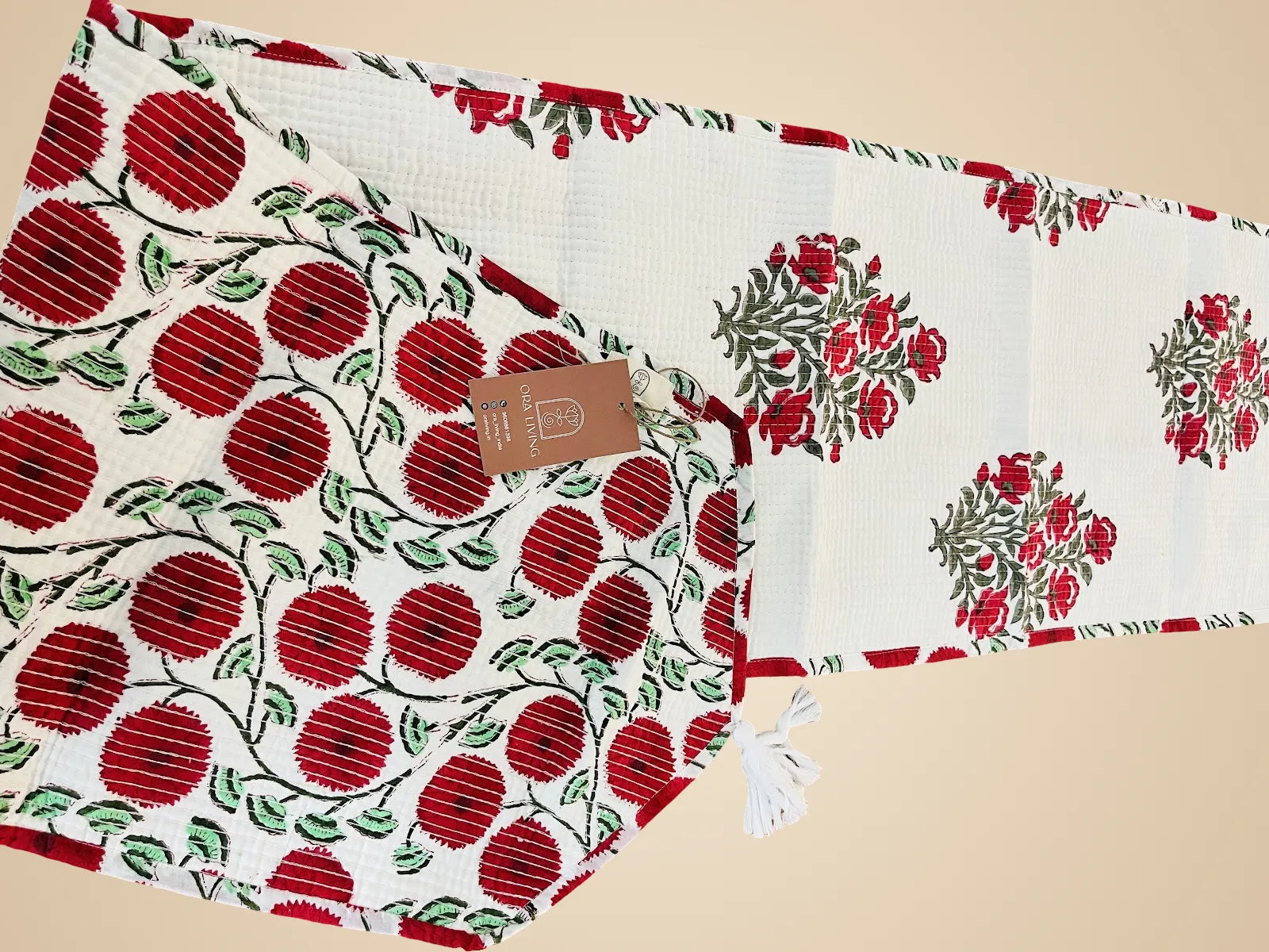Multicolor Cotton Quilted Table Runner image 2