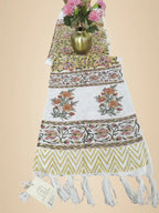 Mustard Yellow Handblock TNT Cotton Table Runner image 2