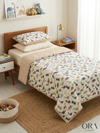 Offwhite Dino Handblock Mul Cotton Kids Dohar image 1