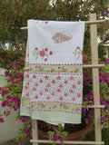 Paisley Flower Handblock Waffle Cotton Bath Towel image 1