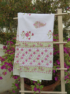 Paisley Flower Handblock Waffle Cotton Bath Towel image 1