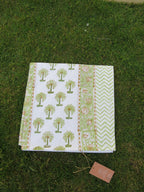 Palm Tree And Cypress Handblock Waffle Cotton Bath Towel image 2