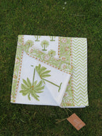 Palm Tree And Cypress Handblock Waffle Cotton Bath Towel image 3