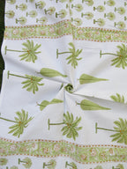 Palm Tree And Cypress Handblock Waffle Cotton Bath Towel image 4