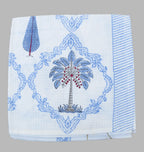 Palm Tree And Cypress Handblock Waffle Cotton Bath Towel image 5