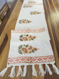 Peach White Handblock TNT Cotton Table Runner image 1