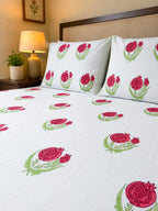 Pink Anar Handblock Premium Cotton Bedsheet Set image 5