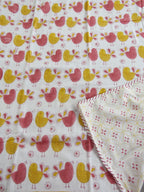 Pink & Yellow Tweety Bird Handblock Mul Cotton Kids Dohar image 2