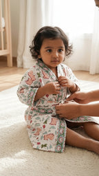 Pink Dino Pure Cotton Waffle Kids Bathrobe image 3