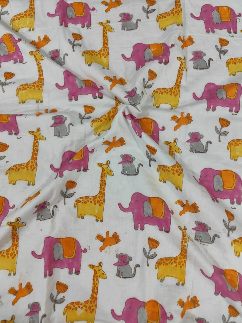 Pink Jungle Handblock Mul Cotton Kids Dohar image 2