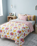 Pink Jungle Handblock Mul Cotton Kids Quilt image 1