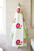Pink Lion Handblock Waffle Cotton Kids Bath Towel image 2