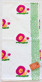 Pink Lion Handblock Waffle Cotton Kids Bath Towel image 3