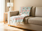 Pink Rose Jal Handblock TNT Cotton Throw Blanket image 1