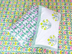 Pink & Yellow Parijat Handblock Premium Cotton Bedsheet Set image 5