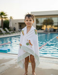 Sleeping Lion Handblock Waffle Cotton Kids Bath Towel image 1