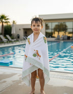 Sleeping Lion Handblock Waffle Cotton Kids Bath Towel image 1