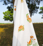 Sleeping Lion Handblock Waffle Cotton Kids Bath Towel image 2